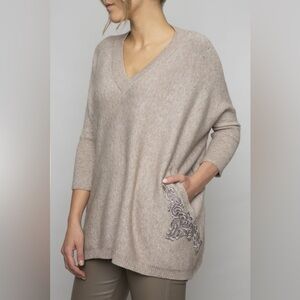 Elisa Cavaletti Boho Oversized V-Neck Sweater